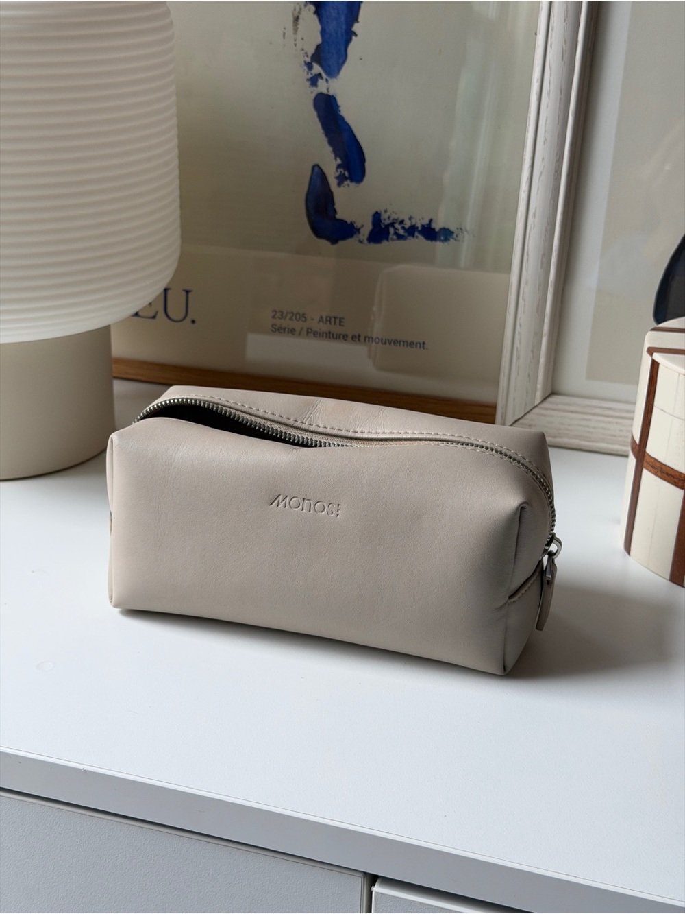 Monos Metro Toiletry Case small vegan leather (ivory color )